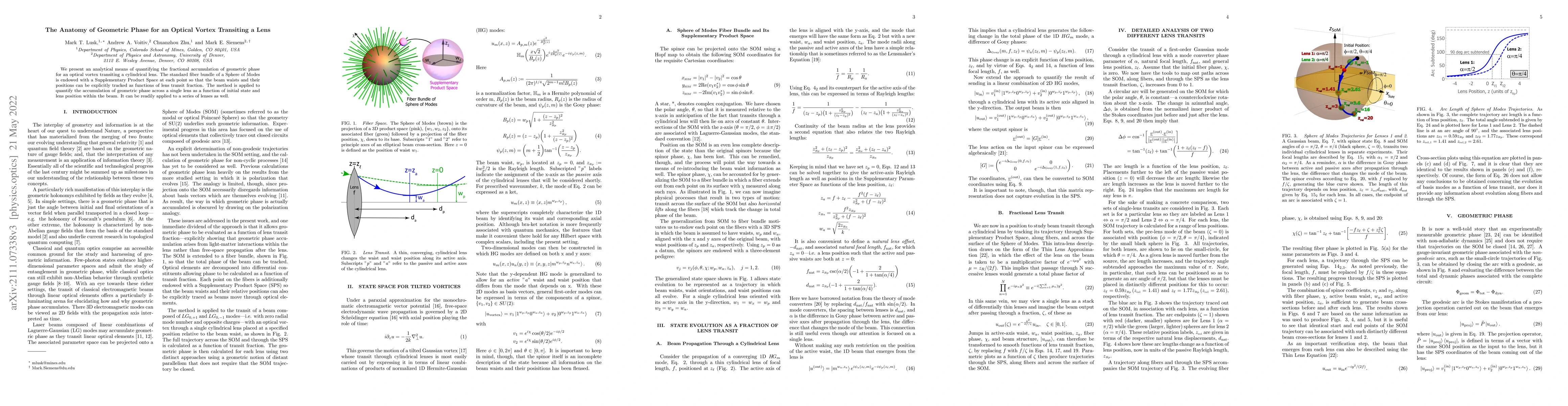 Thumbnail for The Anatomy of Geometric Phase for an Optical Vortex Transiting a Lens