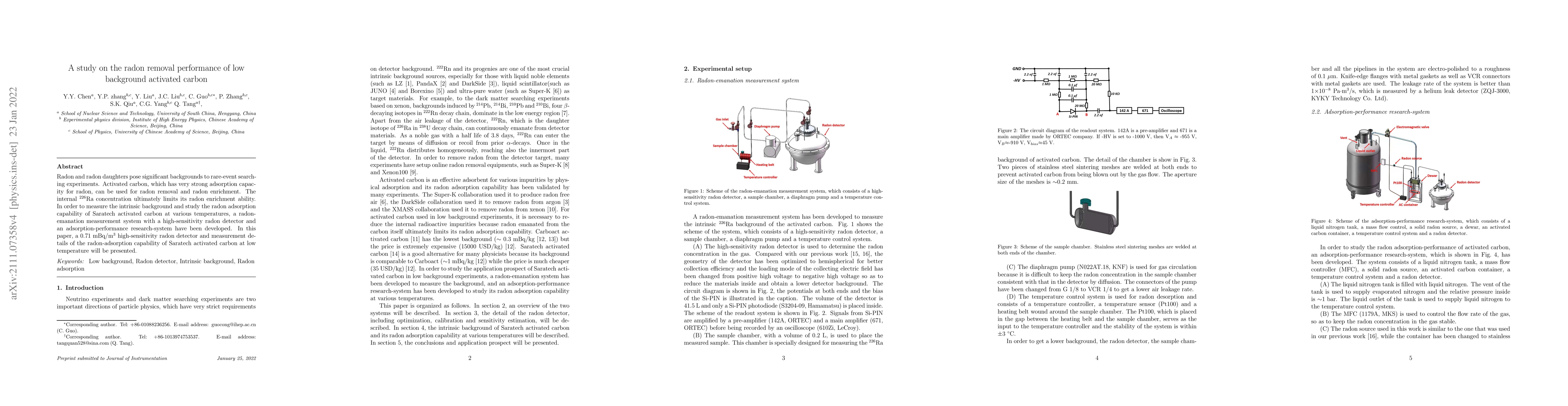 Thumbnail for A Study on the radon removal performance of low background activated
  carbon