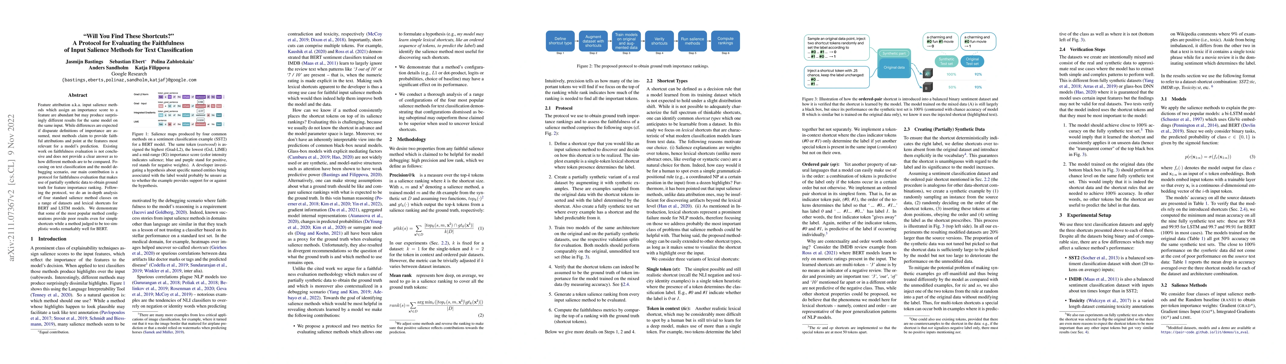 Thumbnail for "Will You Find These Shortcuts?" A Protocol for Evaluating the
  Faithfulness of Input Salience Methods for Text Classification