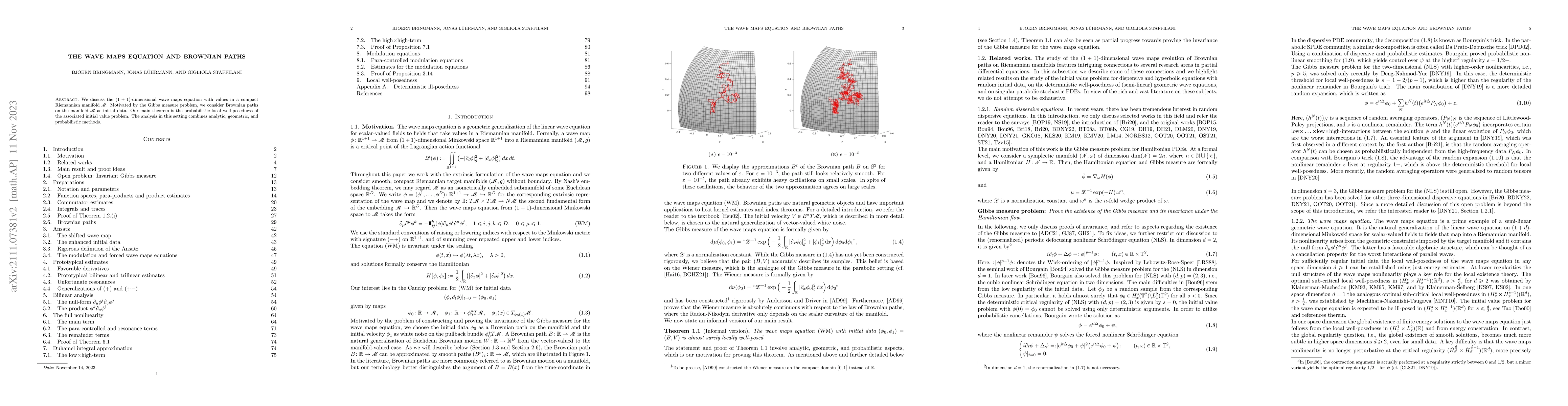 Thumbnail for The wave maps equation and Brownian paths
