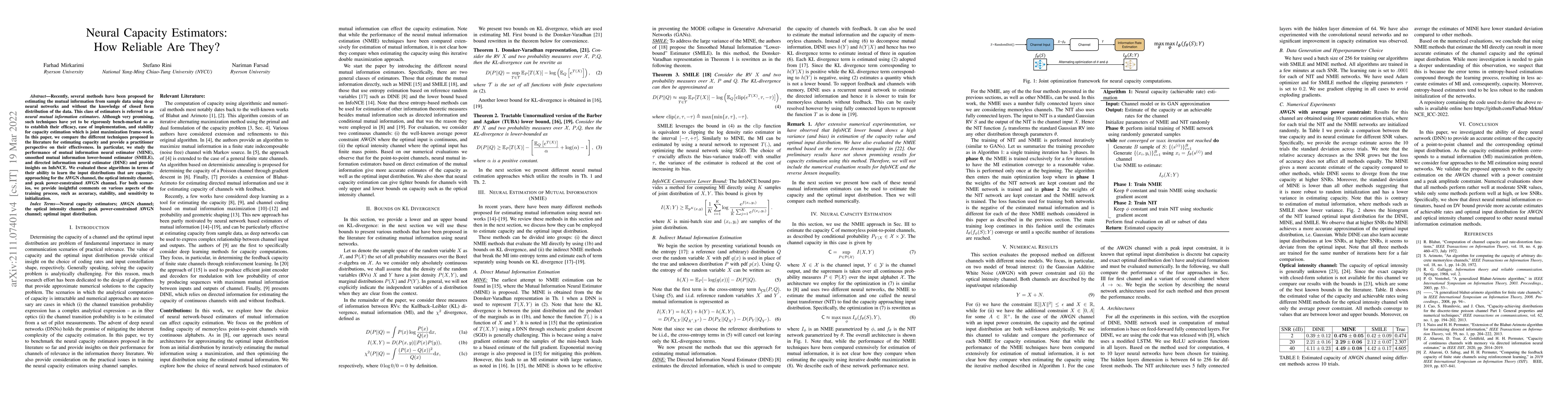 Thumbnail for Neural Capacity Estimators: How Reliable Are They?
