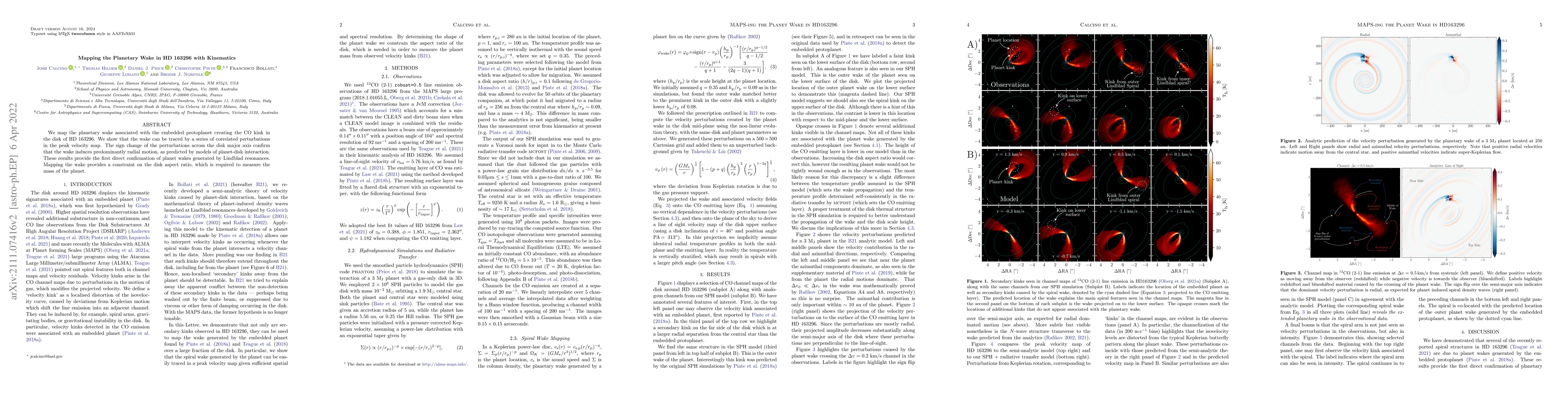 Thumbnail for Mapping the Planetary Wake in HD 163296 with Kinematics
