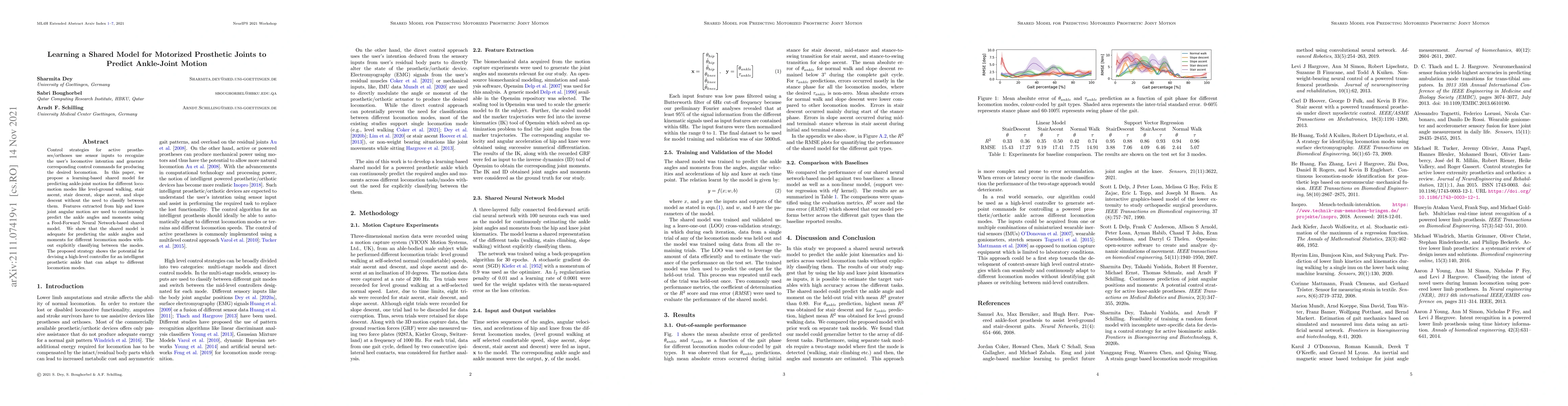 Thumbnail for Learning a Shared Model for Motorized Prosthetic Joints to Predict
  Ankle-Joint Motion