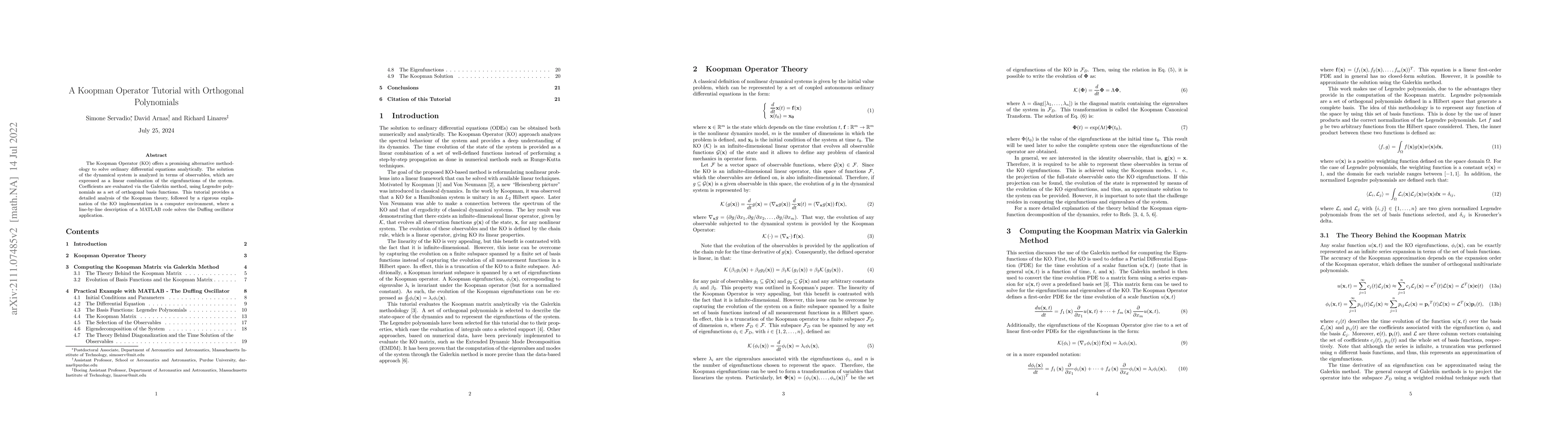 Thumbnail for A Koopman Operator Tutorial with Othogonal Polynomials