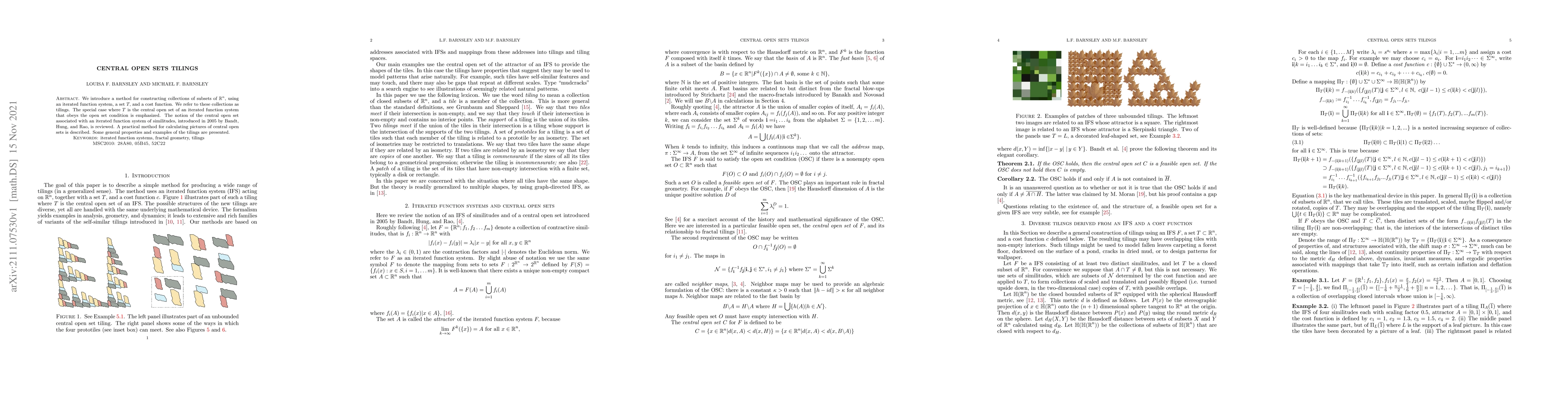 Thumbnail for Central Open Sets Tilings