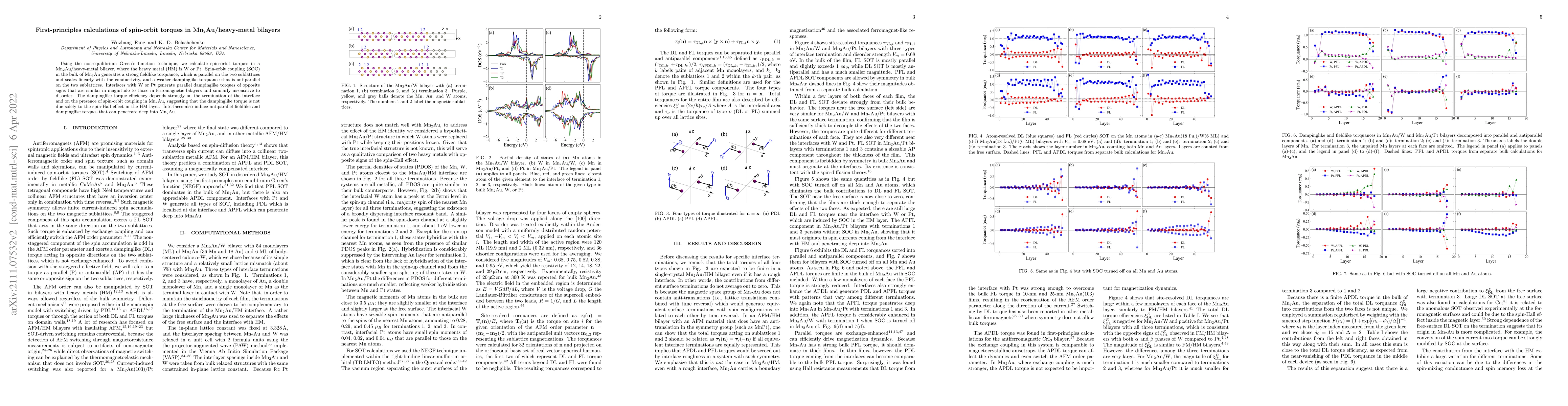 Thumbnail for First-principles calculations of spin-orbit torques in
  Mn$_2$Au/heavy-metal bilayers