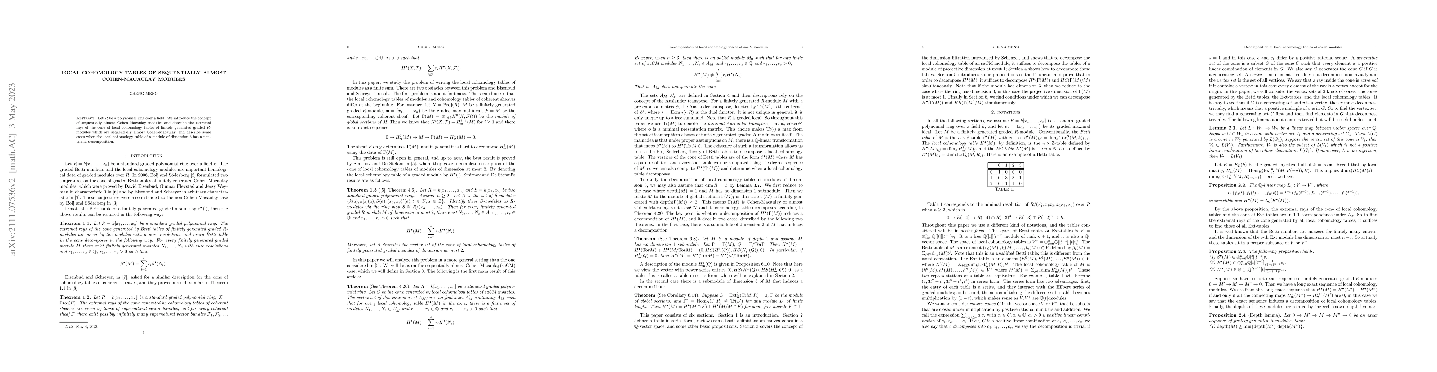 Thumbnail for Local cohomology tables of sequentially almost Cohen-Macaulay modules