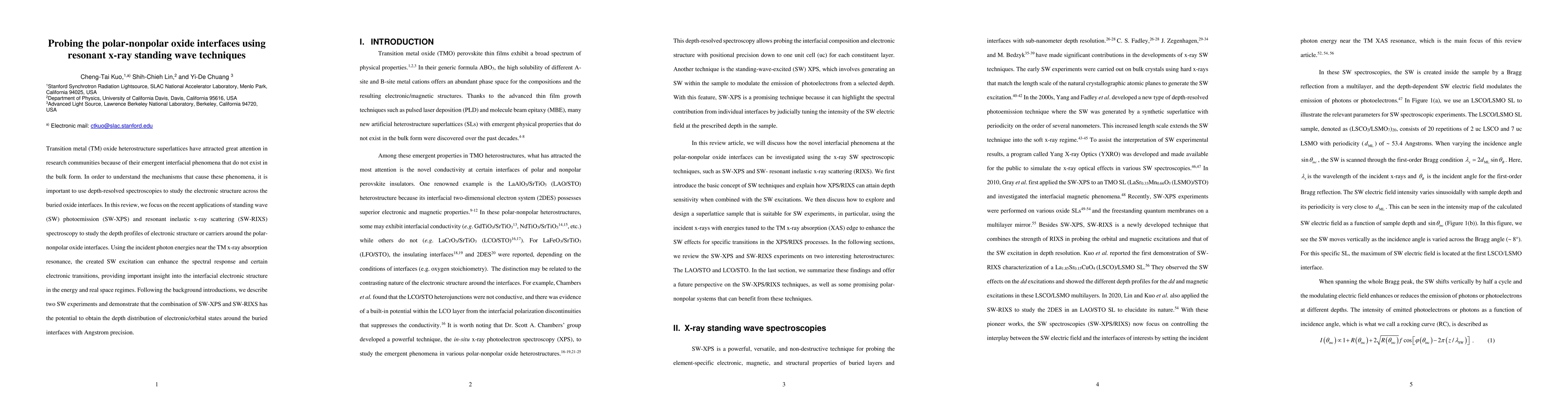 Thumbnail for Probing the polar-nonpolar oxide interfaces using resonant x-ray
  standing wave techniques