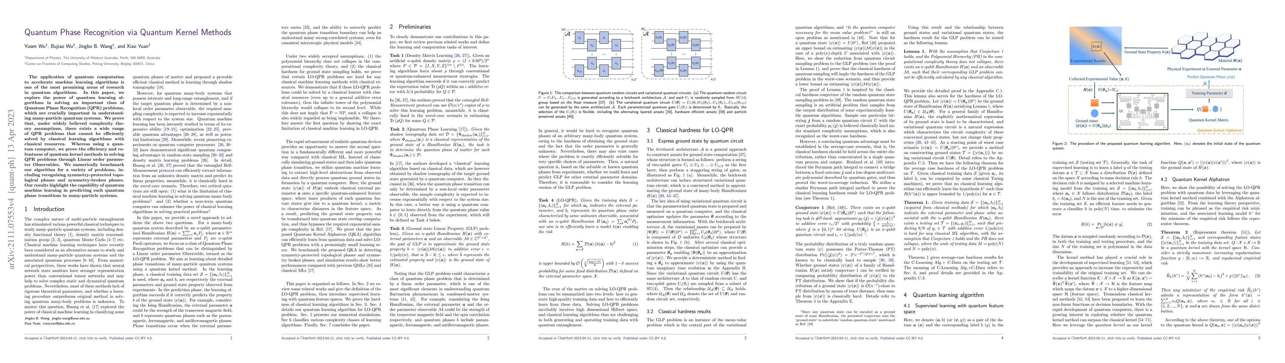 Thumbnail for Quantum Phase Recognition via Quantum Kernel Methods