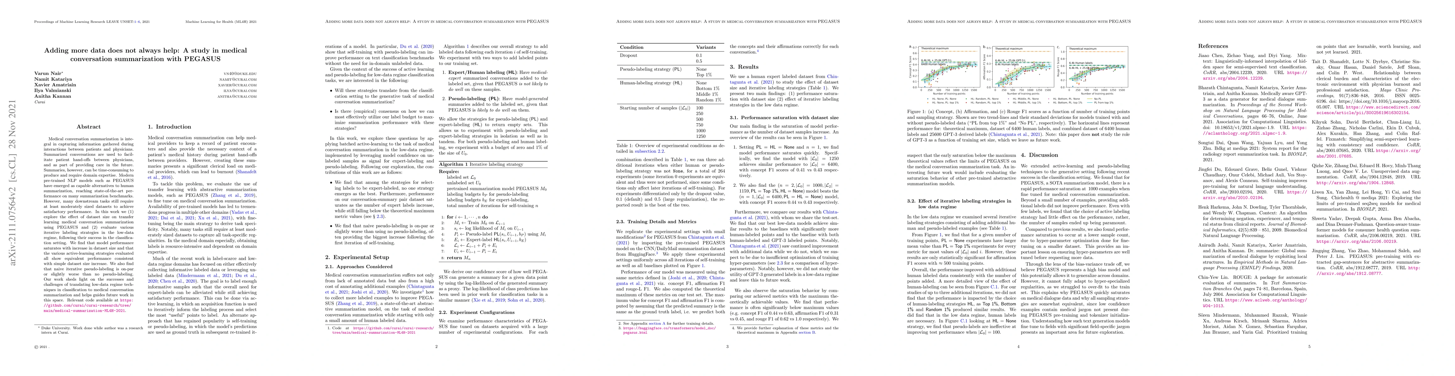 Thumbnail for Adding more data does not always help: A study in medical conversation
  summarization with PEGASUS
