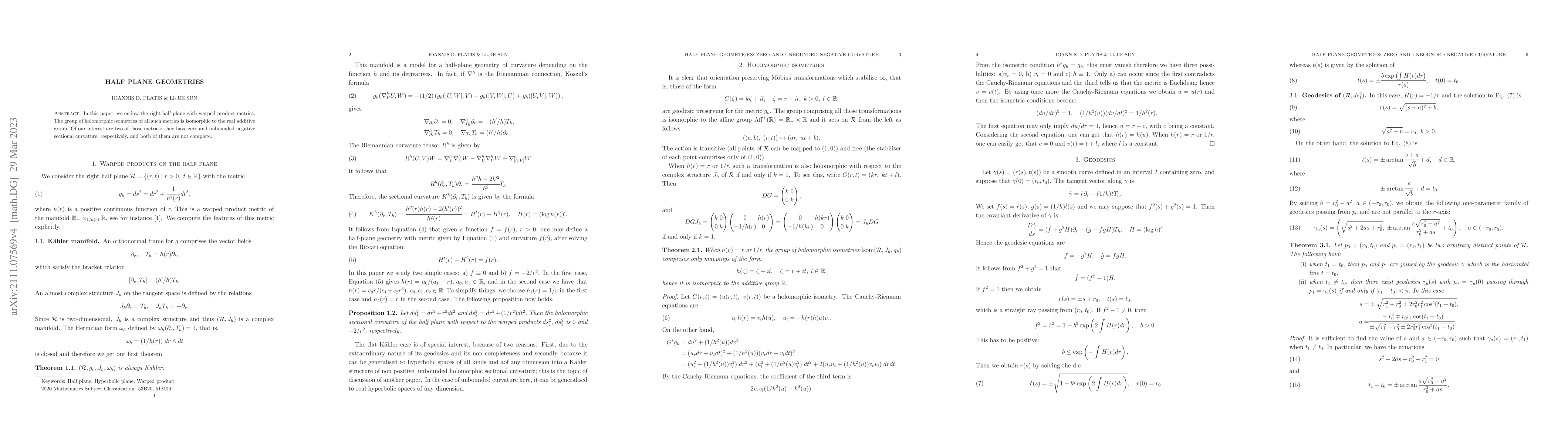 Thumbnail for Half plane geometries