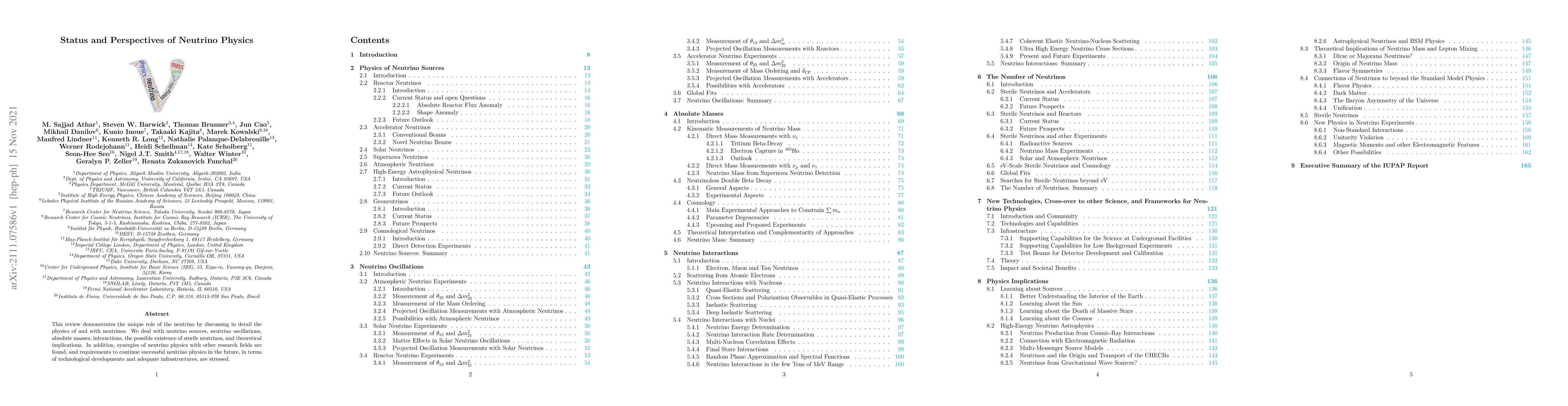 Thumbnail for Status and Perspectives of Neutrino Physics