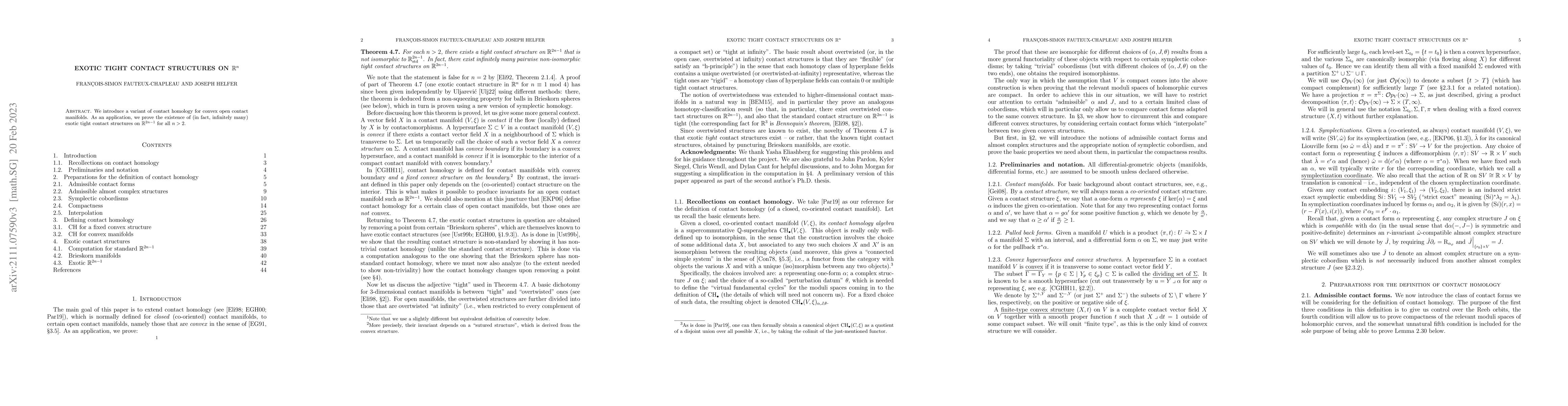 Thumbnail for Exotic tight contact structures on $\mathbb{R}^n$