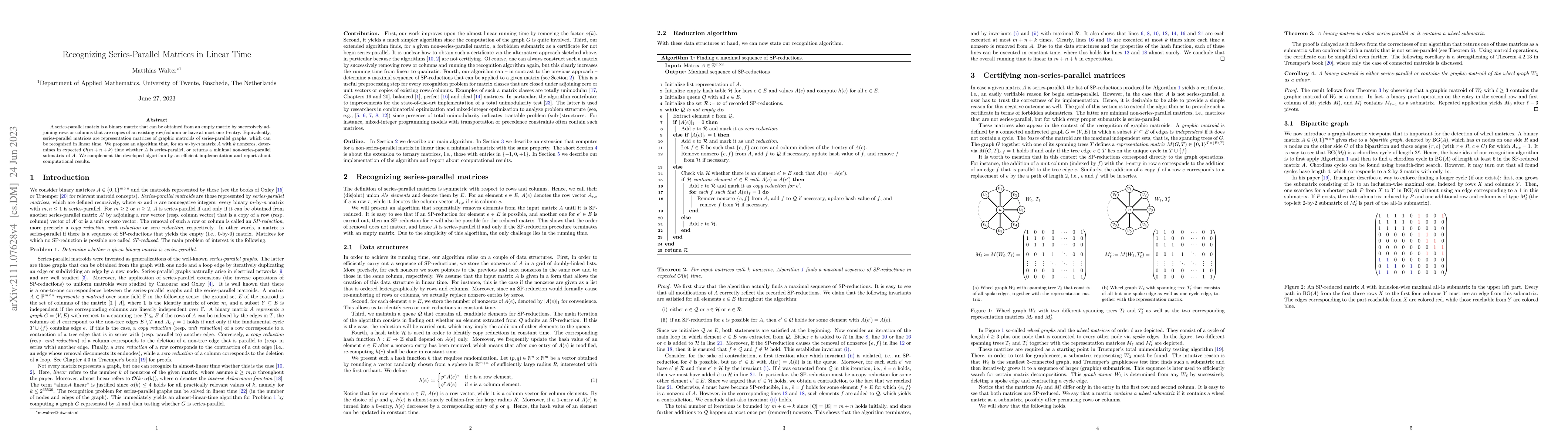 Thumbnail for Recognizing Series-Parallel Matrices in Linear Time
