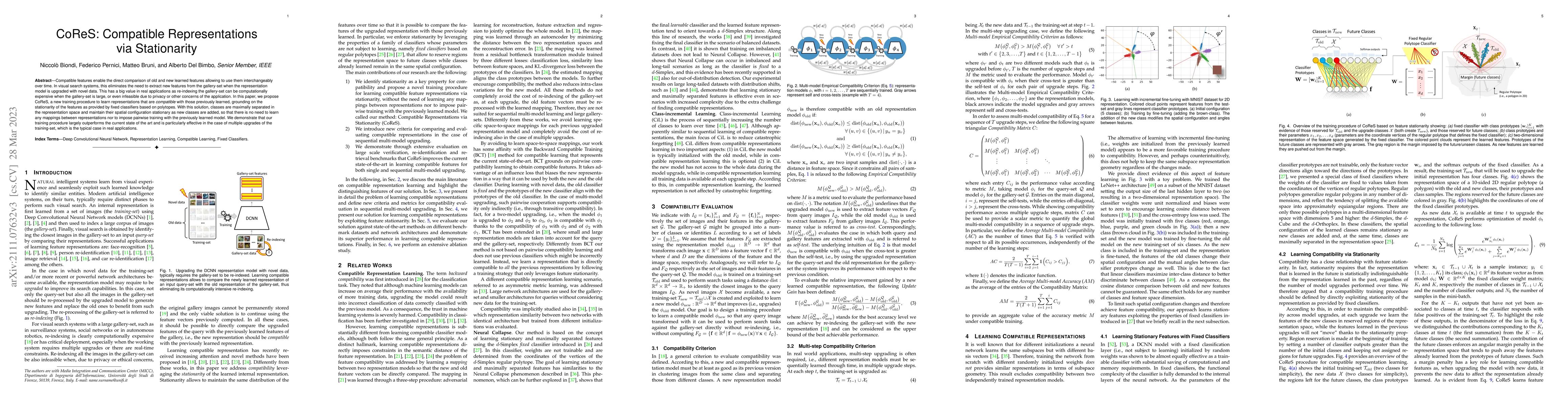 Thumbnail for CoReS: Compatible Representations via Stationarity