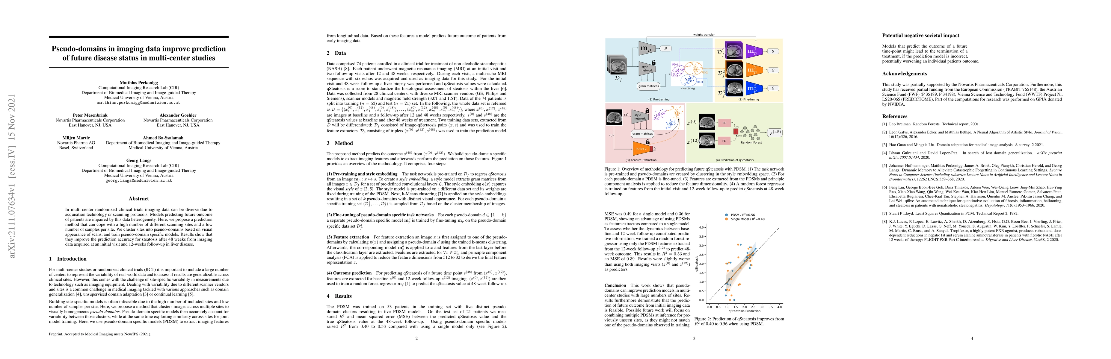 Thumbnail for Pseudo-domains in imaging data improve prediction of future disease
  status in multi-center studies