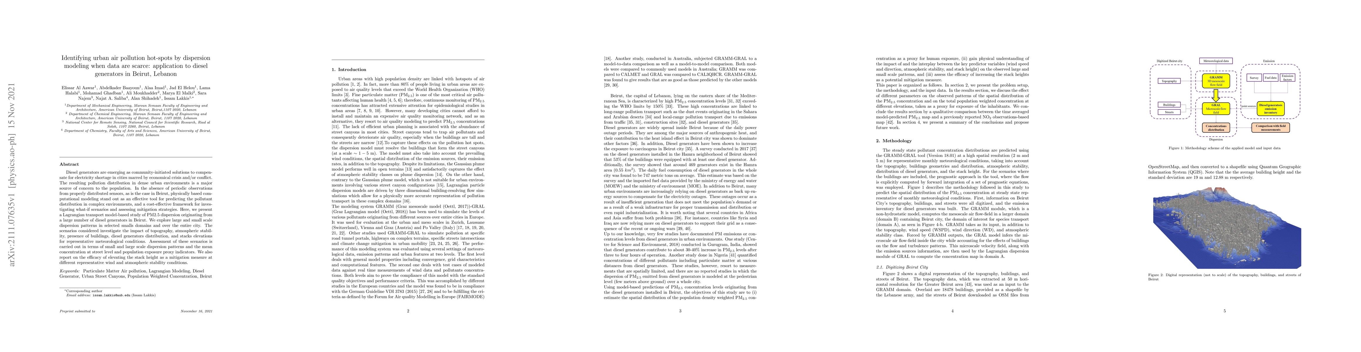 Thumbnail for Identifying urban air pollution hot-spots by dispersion modeling when
  data are scarce: application to diesel generators in Beirut, Lebanon