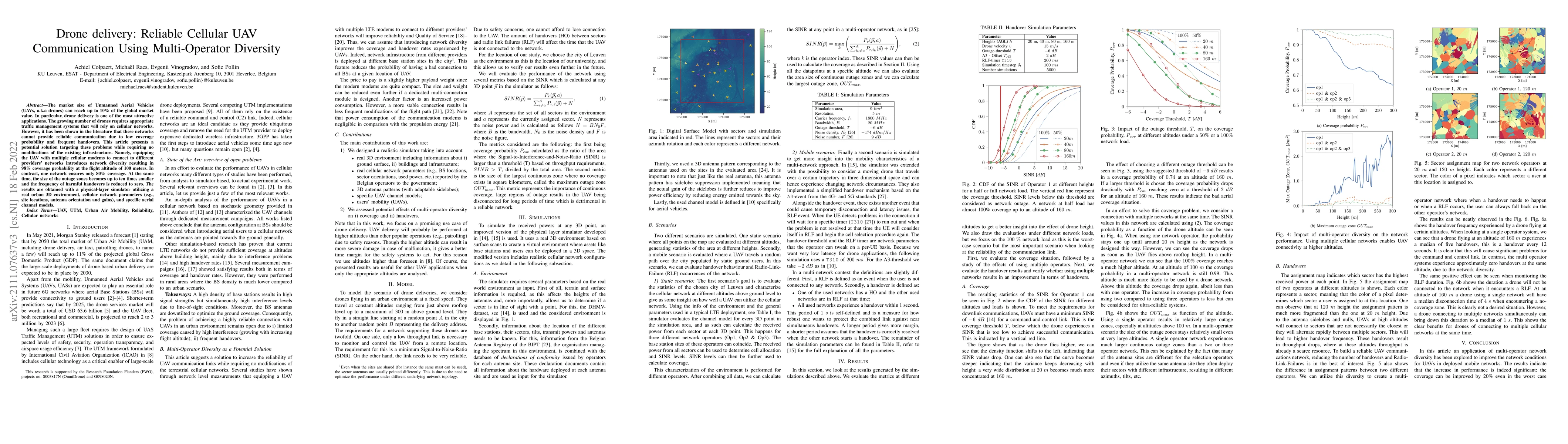 Thumbnail for Drone delivery: Reliable Cellular UAV Communication Using Multi-Operator
  Diversity