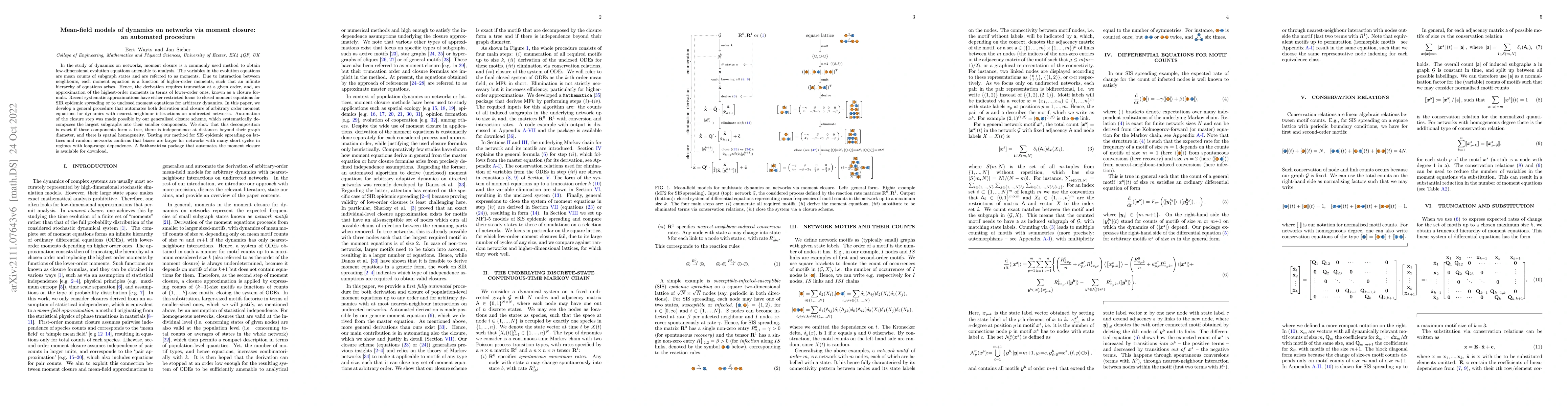 Thumbnail for Mean-field models of dynamics on networks via moment closure: an
  automated procedure