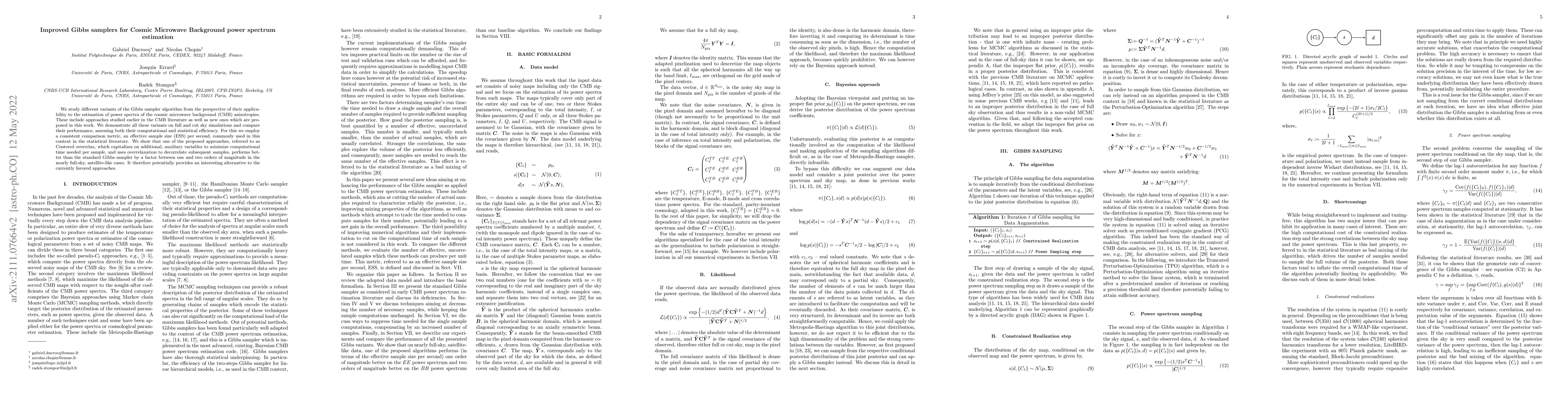 Thumbnail for Improved Gibbs samplers for Cosmic Microwave Background power spectrum
  estimation
