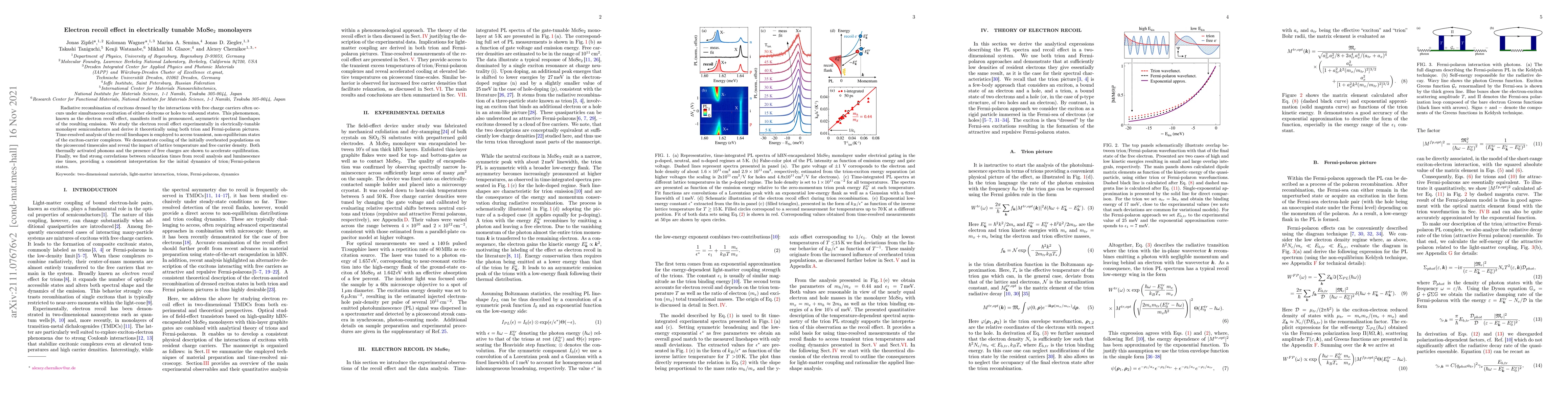 Thumbnail for Electron recoil effect in electrically tunable MoSe2 monolayers