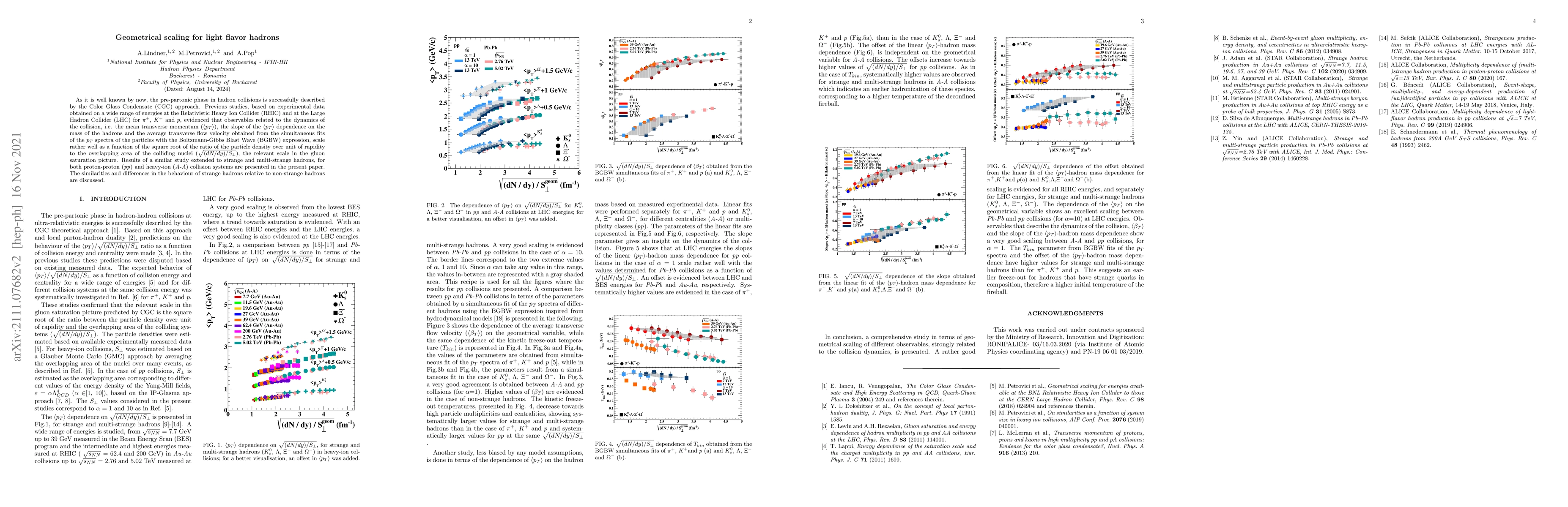 Thumbnail for Geometrical scaling for light flavor hadrons