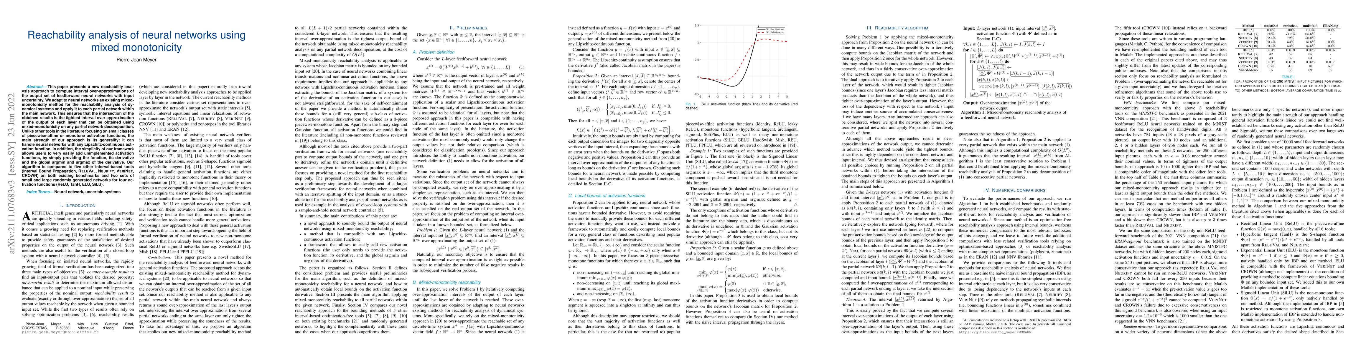 Thumbnail for Reachability analysis of neural networks using mixed monotonicity
