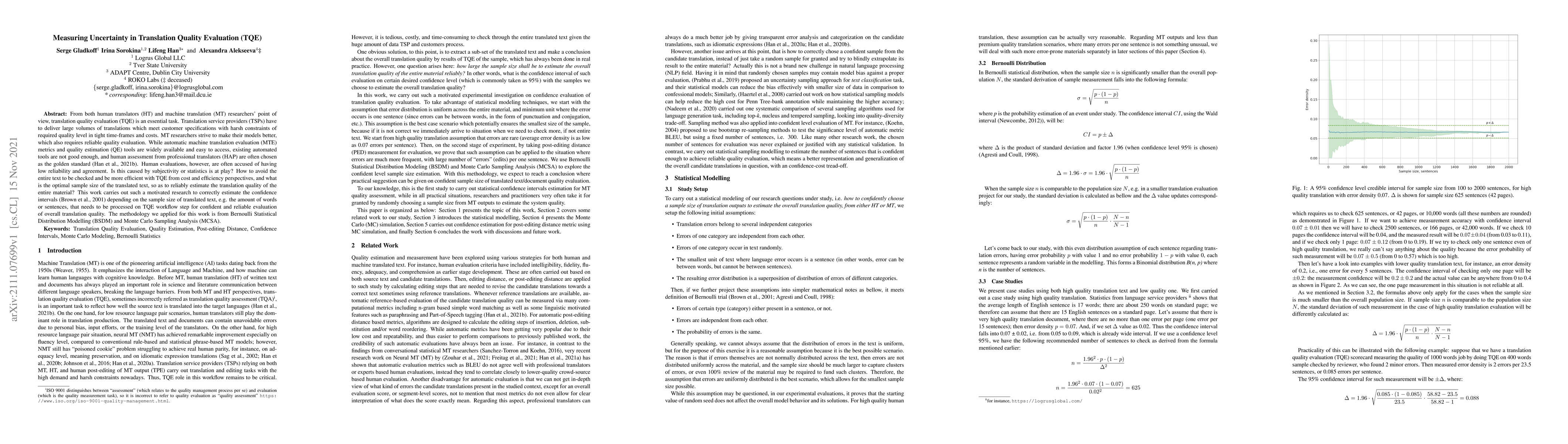Thumbnail for Measuring Uncertainty in Translation Quality Evaluation (TQE)