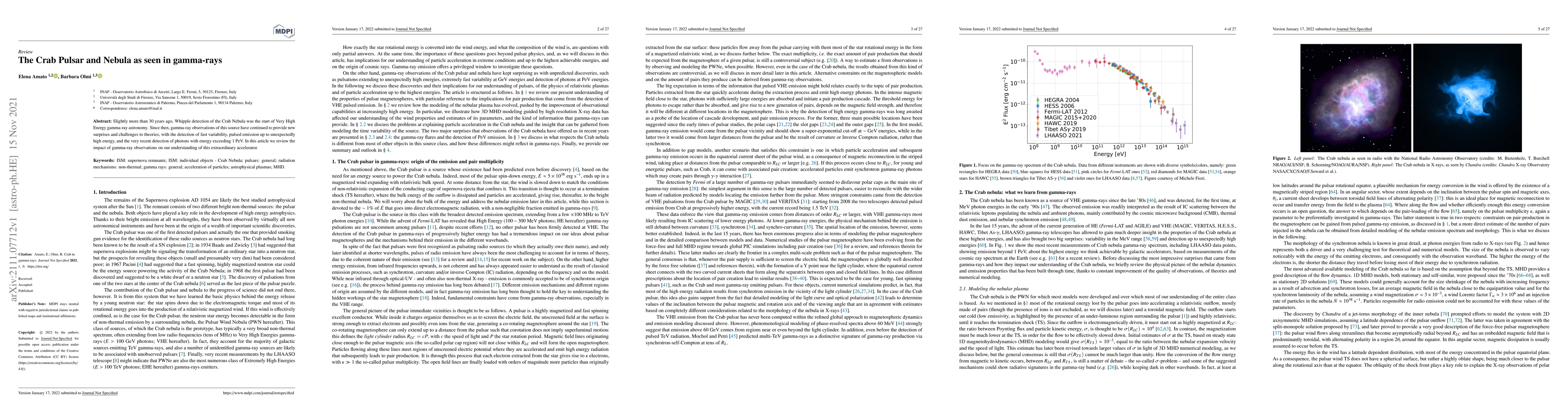 Thumbnail for The Crab Pulsar and Nebula as seen in gamma-rays