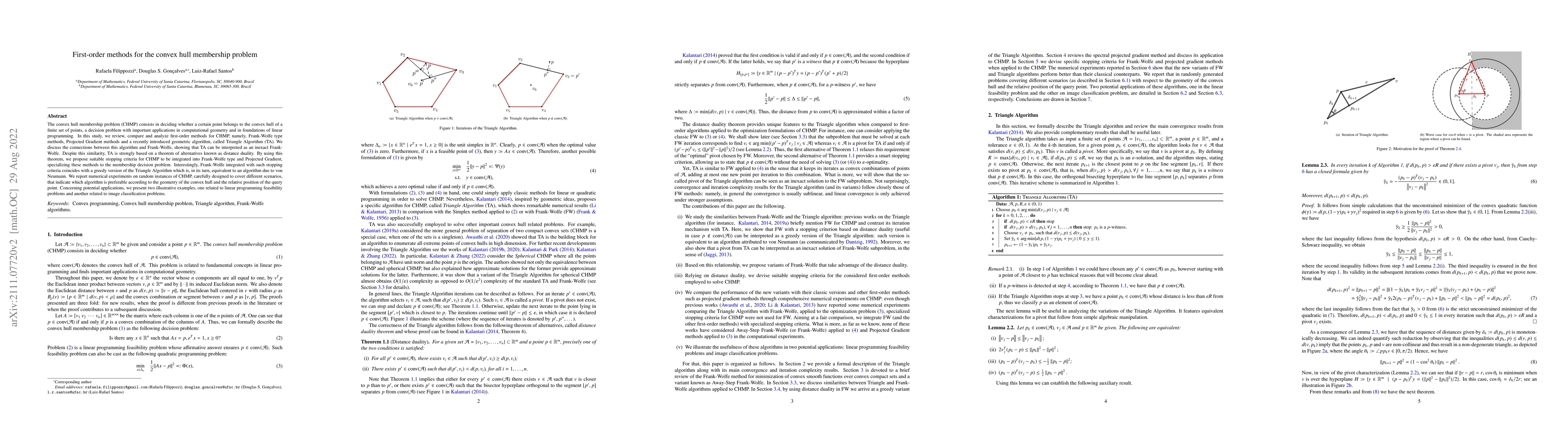 Thumbnail for First-order methods for the convex hull membership problem