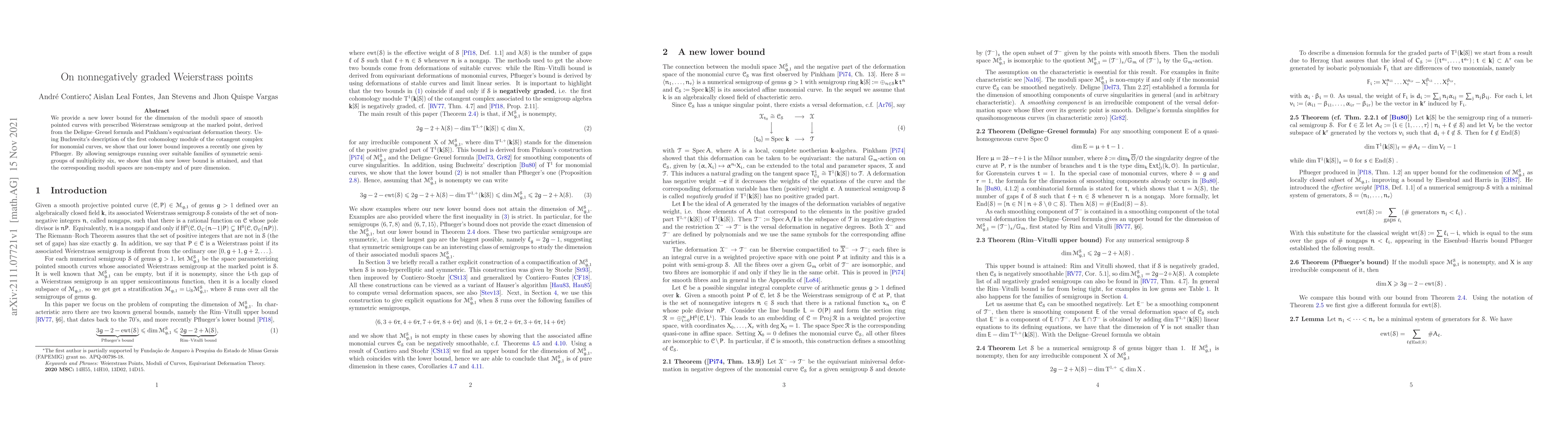 Thumbnail for On nonnegatively graded Weierstrass points