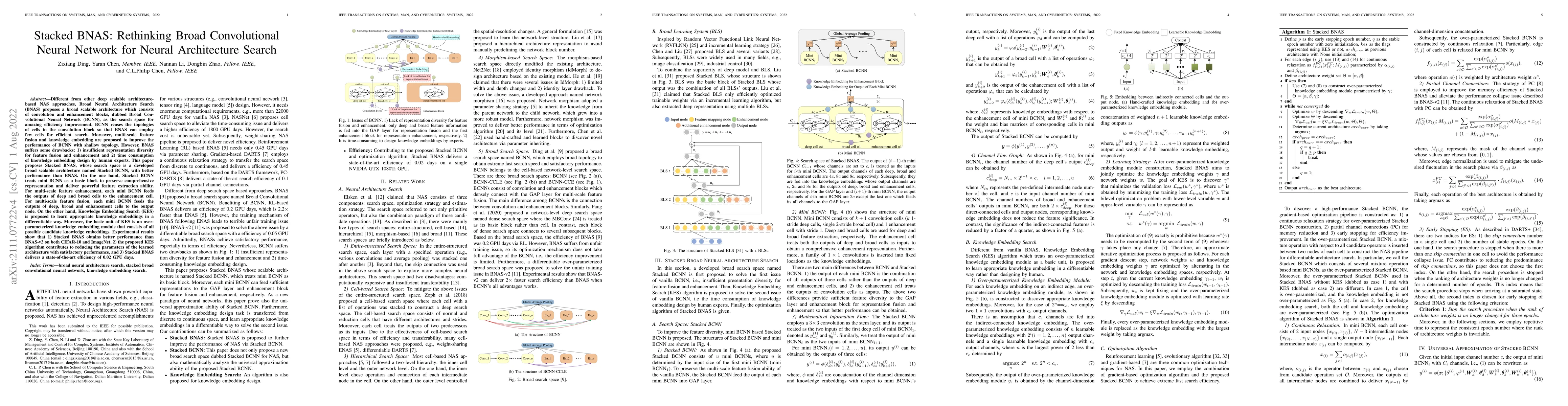 Thumbnail for Stacked BNAS: Rethinking Broad Convolutional Neural Network for Neural
  Architecture Search