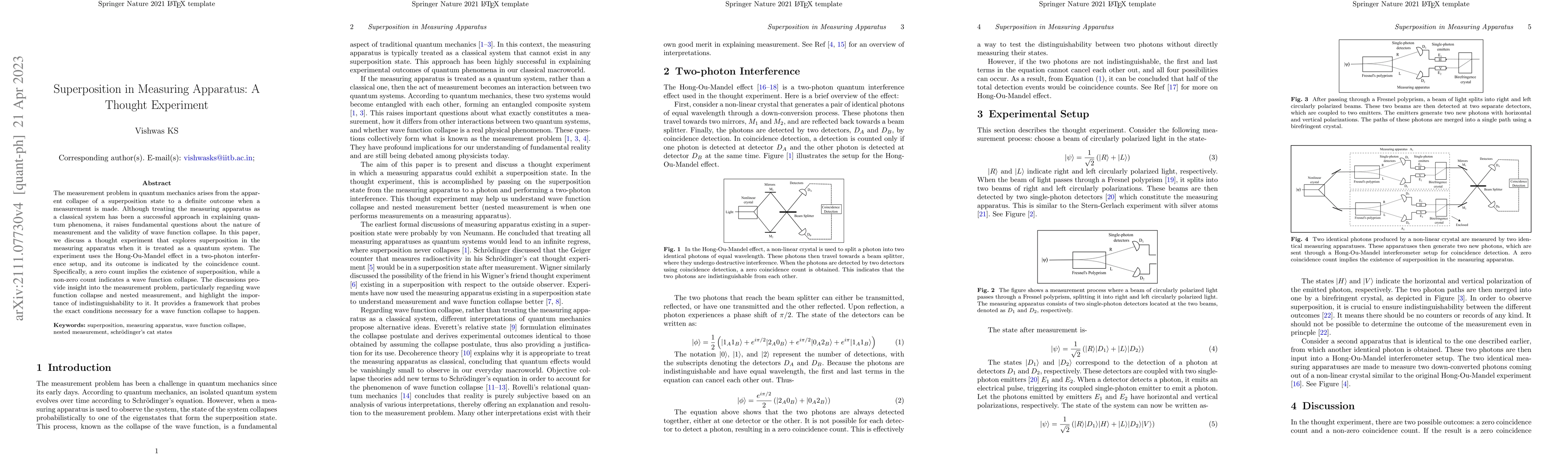 Thumbnail for Superposition in Measuring Apparatus: A Thought Experiment