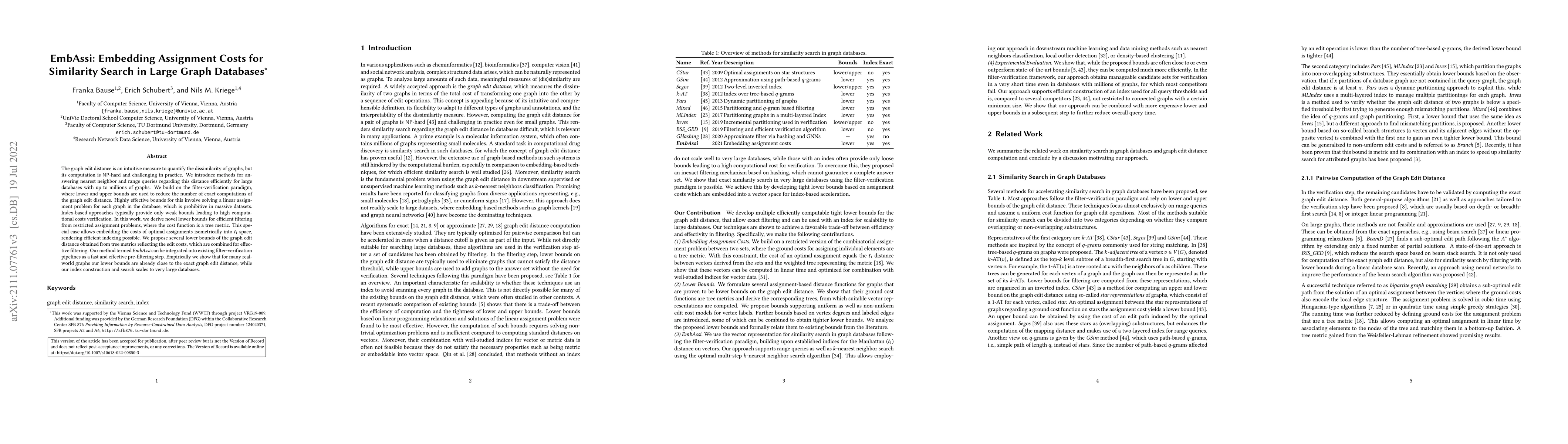 Thumbnail for EmbAssi: Embedding Assignment Costs for Similarity Search in Large Graph
  Databases