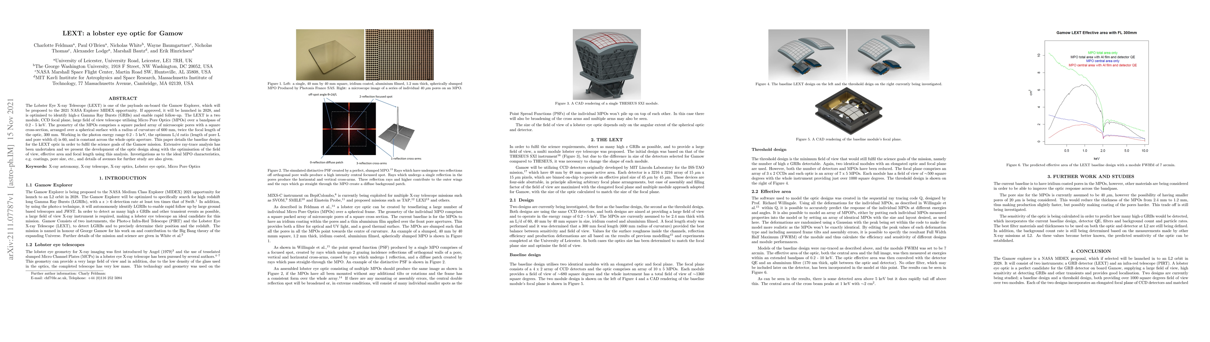 Thumbnail for LEXT: a lobster eye optic for Gamow