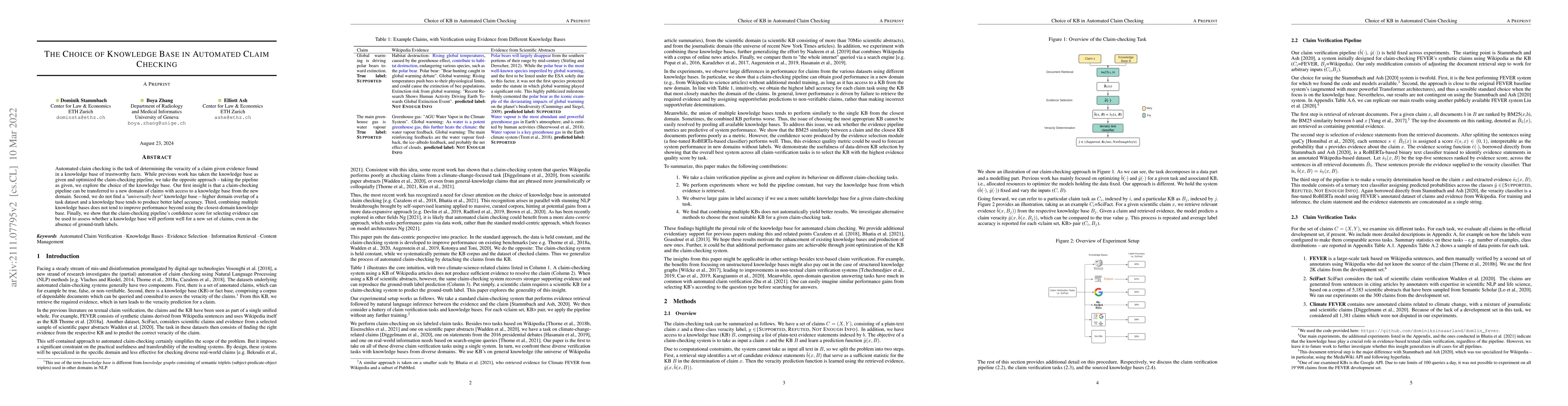Thumbnail for The Choice of Knowledge Base in Automated Claim Checking