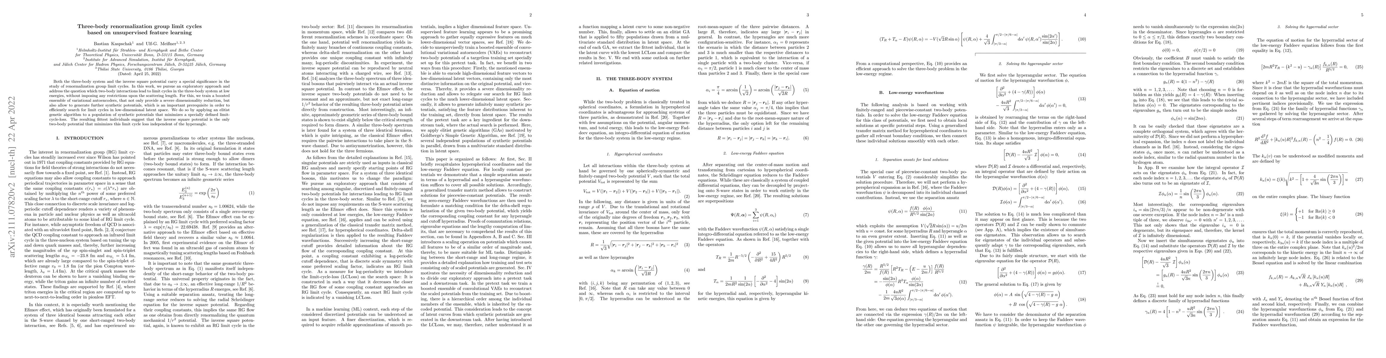 Thumbnail for Three-body renormalization group limit cycles based on unsupervised
  feature learning