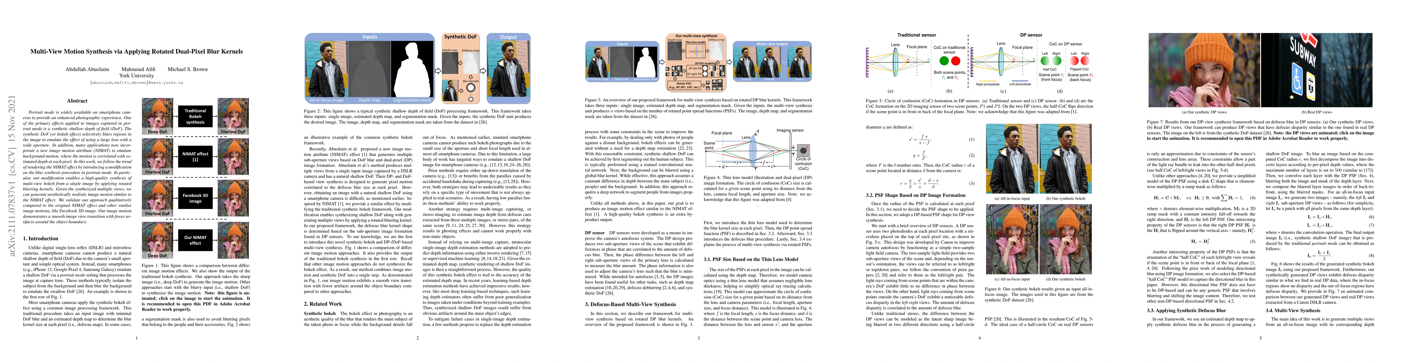 Thumbnail for Multi-View Motion Synthesis via Applying Rotated Dual-Pixel Blur Kernels