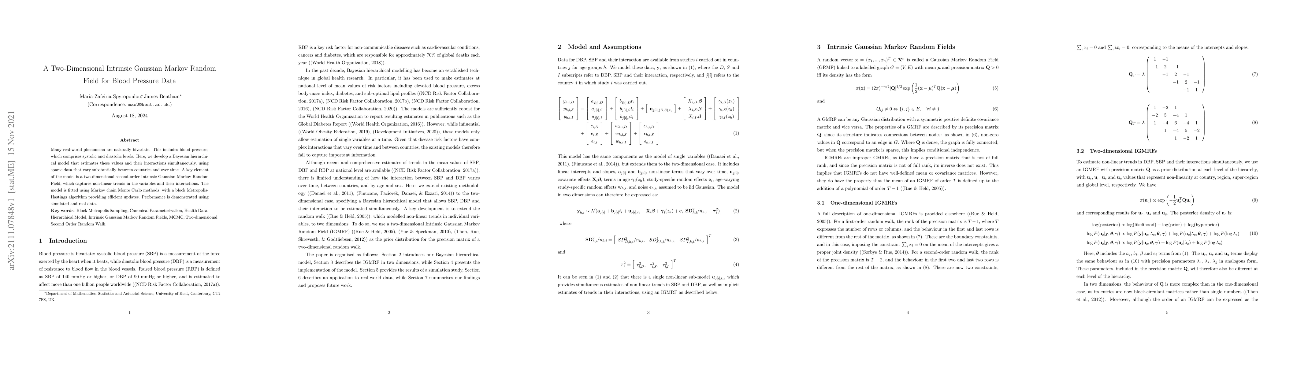 Thumbnail for A Two-Dimensional Intrinsic Gaussian Markov Random Field for Blood
  Pressure Data