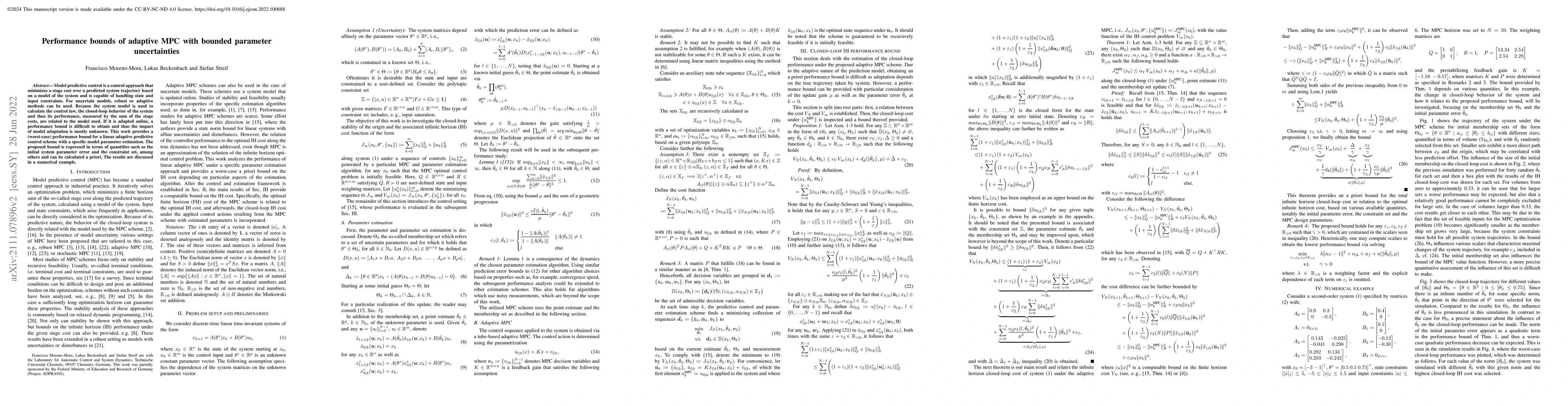 Thumbnail for Performance bounds of adaptive MPC with bounded parameter uncertainties
