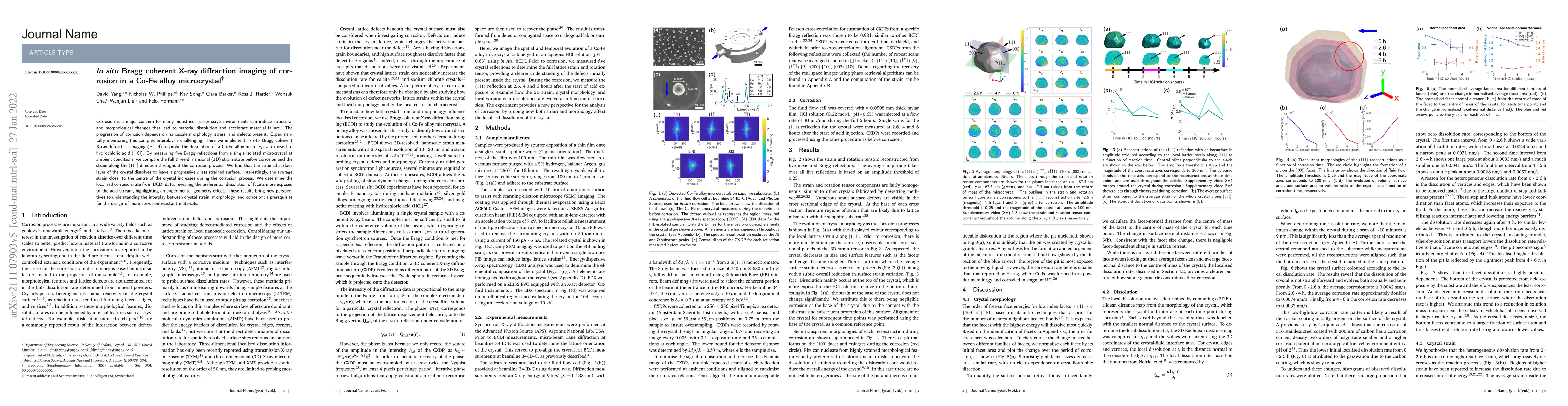 Thumbnail for In situ Bragg coherent X-ray diffraction imaging of corrosion in a Co-Fe
  alloy microcrystal