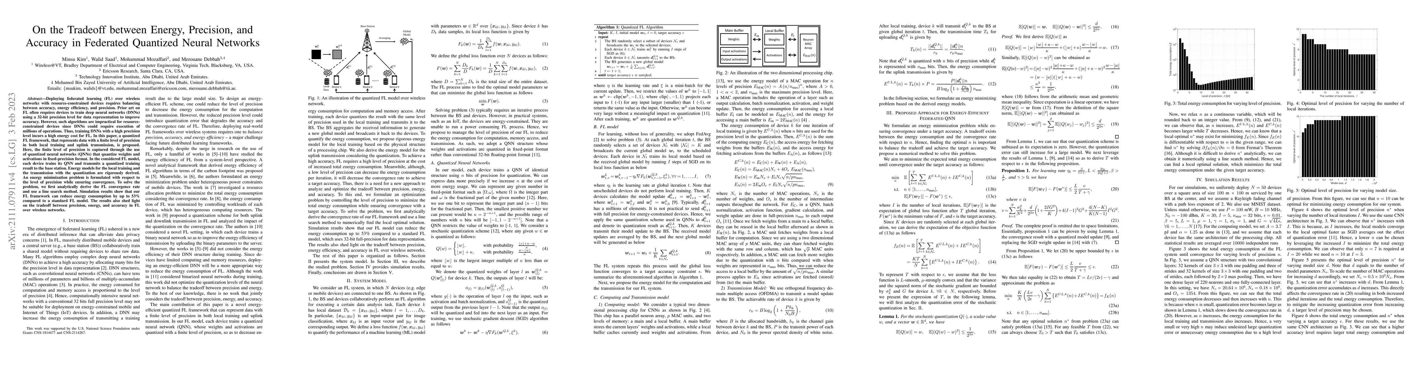 Thumbnail for On the Tradeoff between Energy, Precision, and Accuracy in Federated
  Quantized Neural Networks