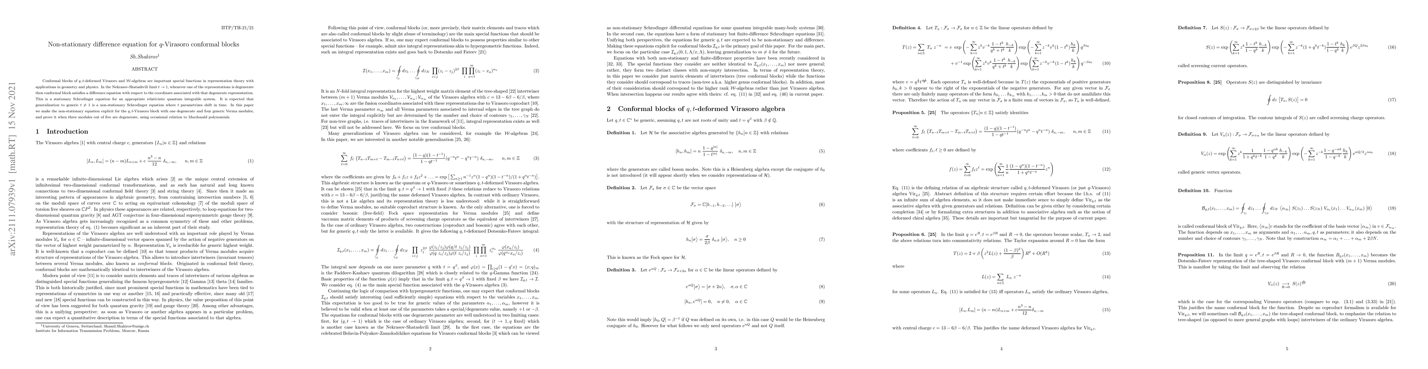 Thumbnail for Non-stationary difference equation for q-Virasoro conformal blocks