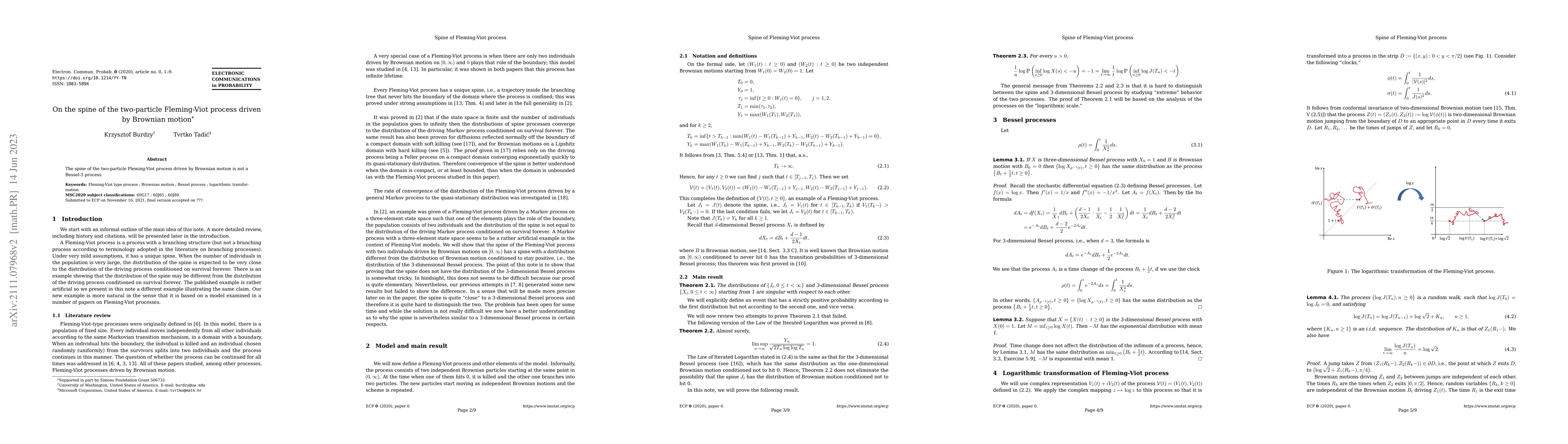 Thumbnail for On the spine of two-particle Fleming-Viot process driven by Brownian
  motion