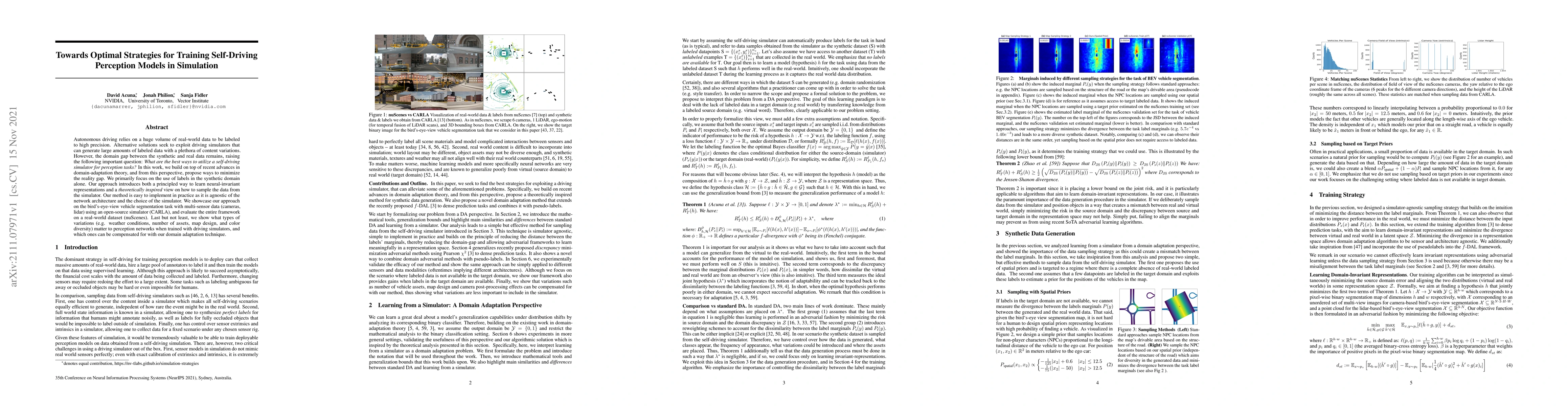 Thumbnail for Towards Optimal Strategies for Training Self-Driving Perception Models
  in Simulation