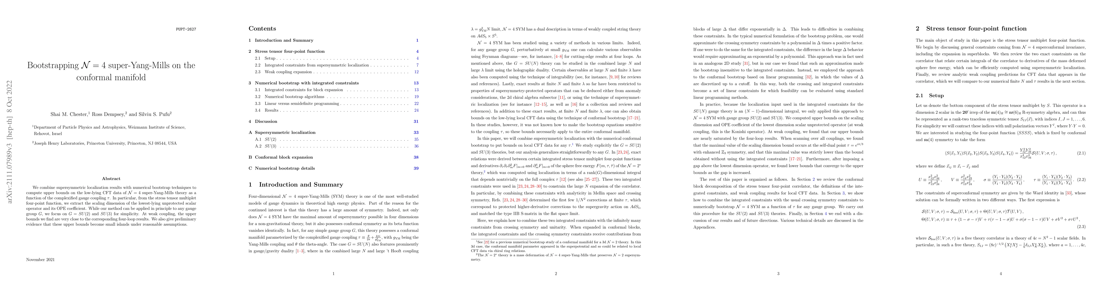 Thumbnail for Bootstrapping $\mathcal{N}=4$ super-Yang-Mills on the conformal manifold