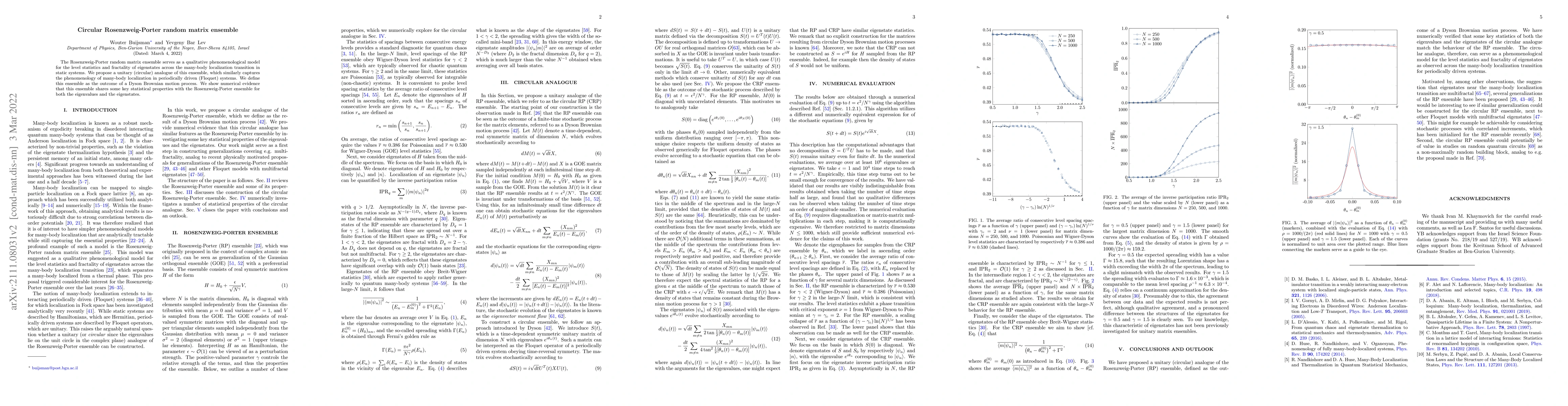 Thumbnail for Circular Rosenzweig-Porter random matrix ensemble