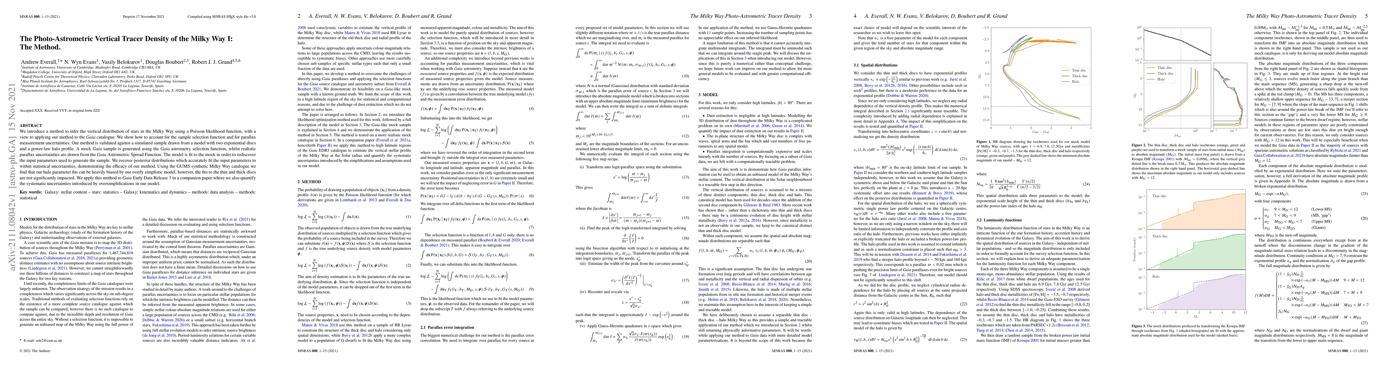 Thumbnail for The Photo-Astrometric Vertical Tracer Density of the Milky Way I: The
  Method