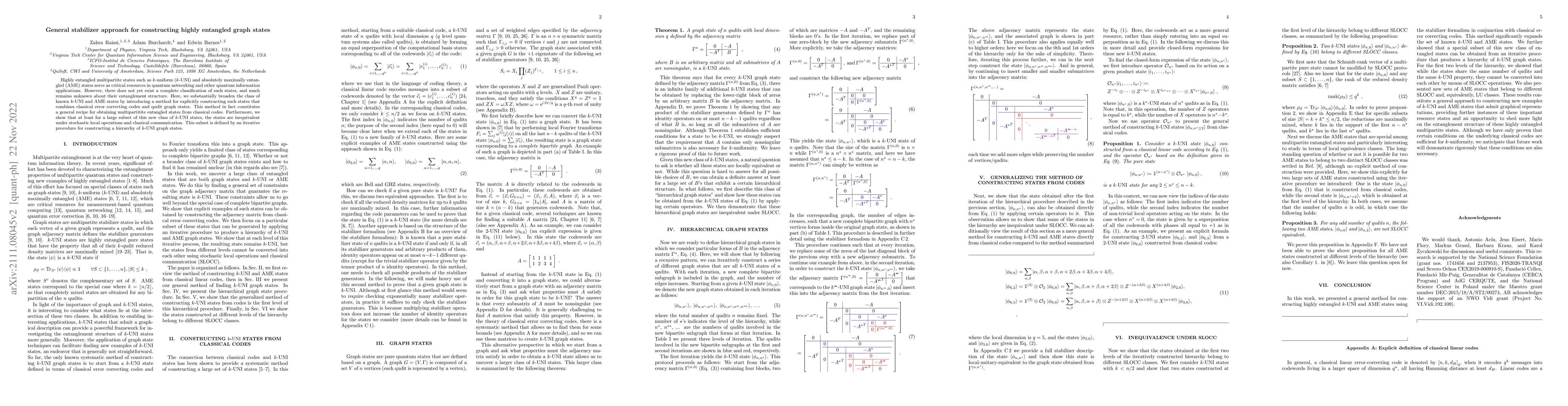 Thumbnail for General stabilizer approach for constructing highly entangled graph
  states