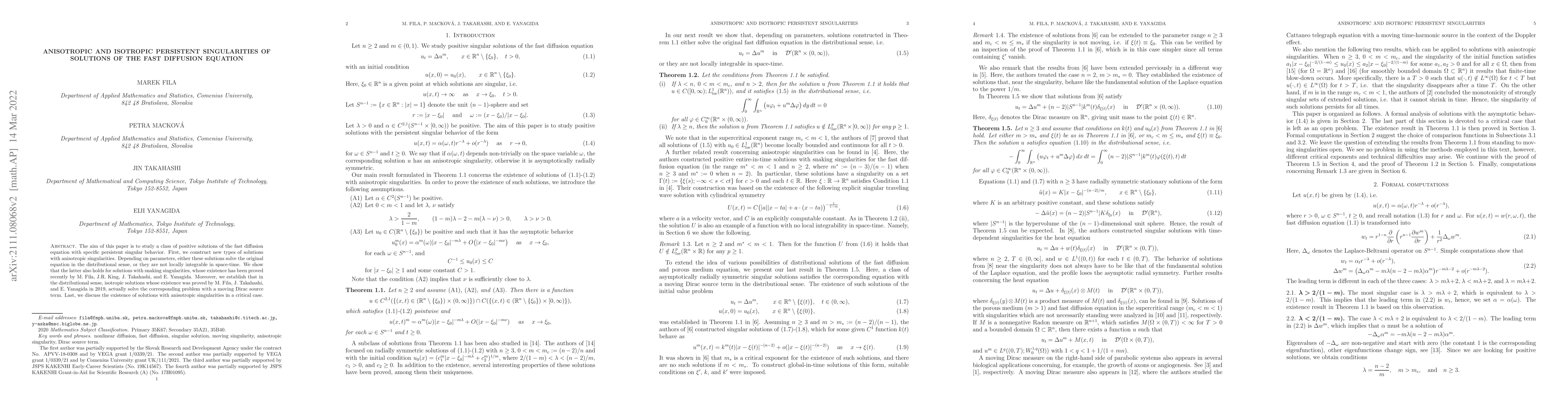 Thumbnail for Anisotropic and isotropic persistent singularities of solutions of the
  fast diffusion equation